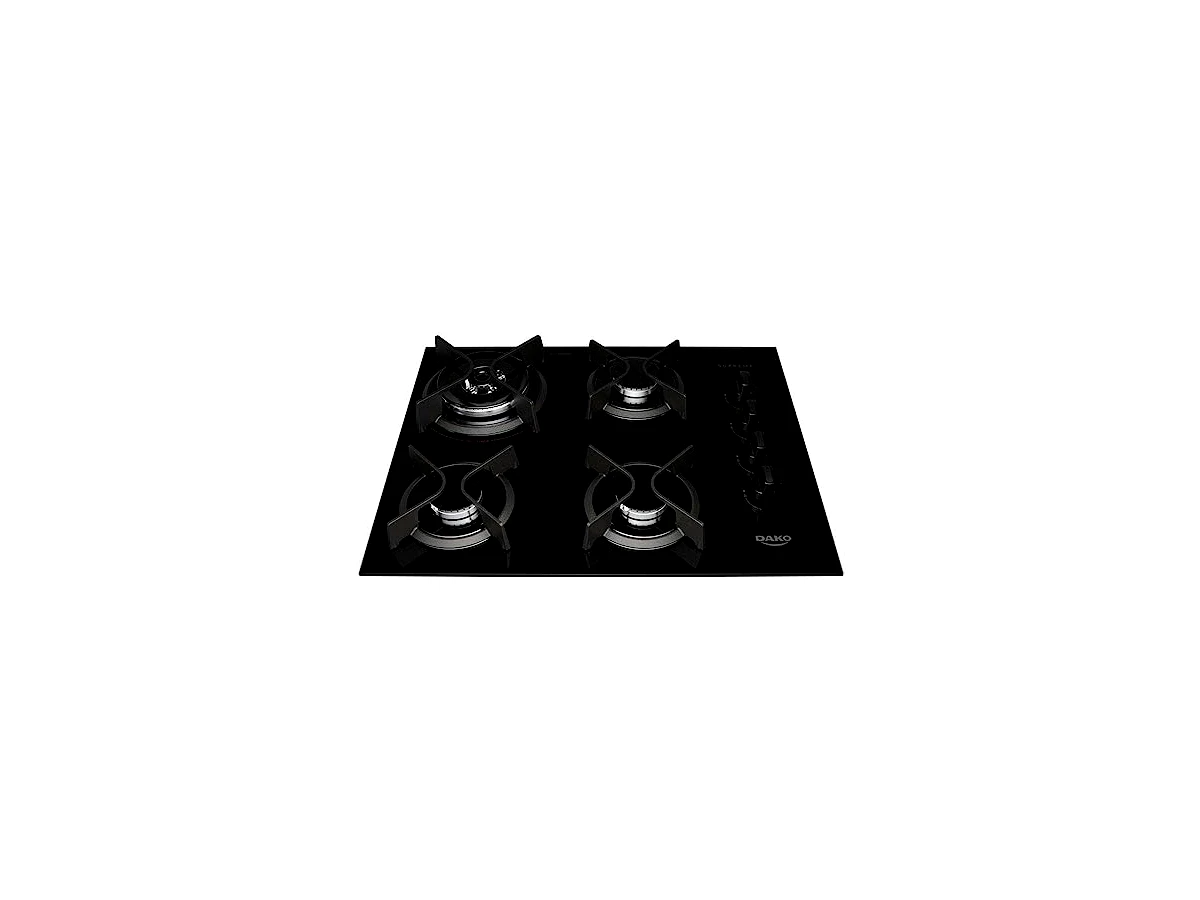 Cooktop a Gás Dako Supreme 4 Bocas Tripla Chama Preto Bivolt — modelo 300001513
