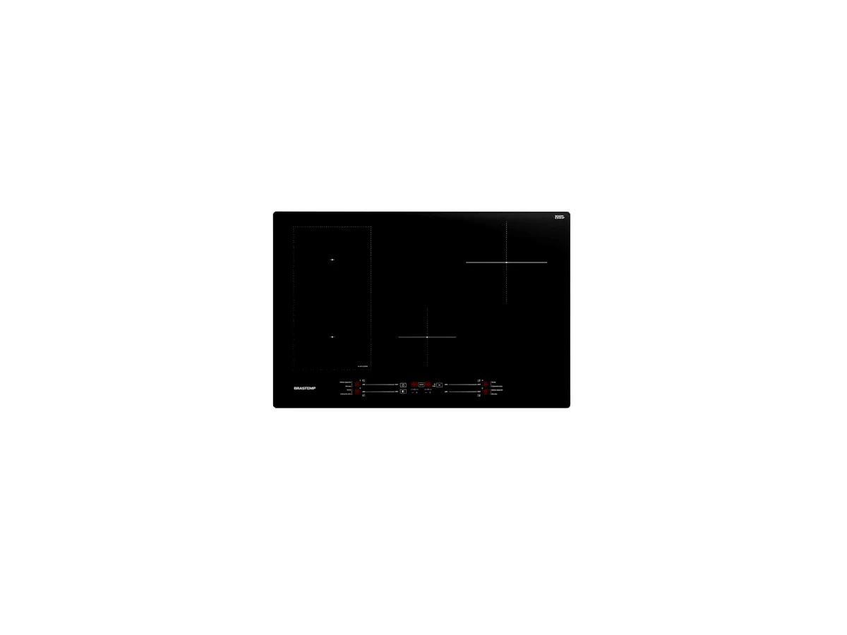 Cooktop de Indução Brastemp 4 Bocas Flexizone Preto BDJ77BE 220 V — não confundir com o BDJ77AB branco ou o BDJ60BE sem Flexizone