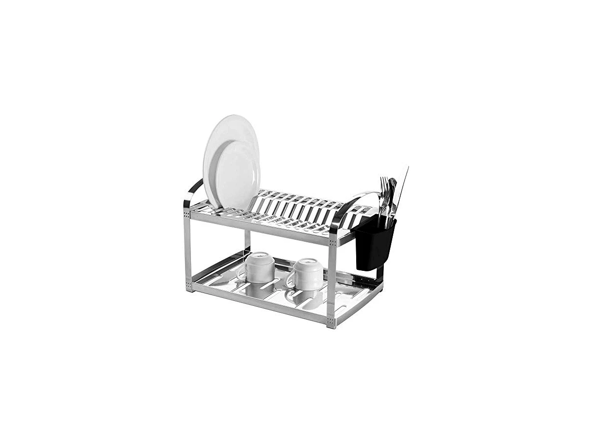 Brinox Suprema 2099/116 — aço inox, para 16 pratos, com porta-talheres plástico preto