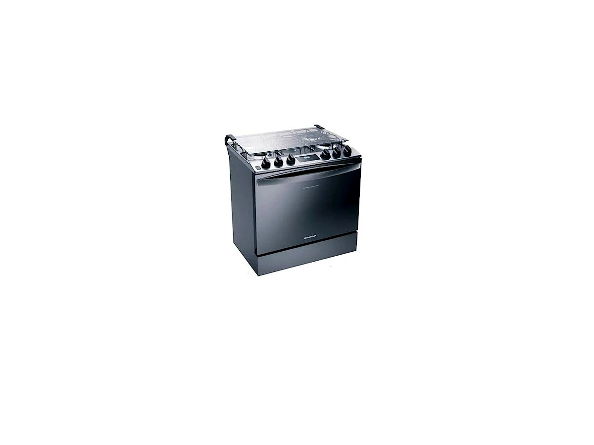Fogão de embutir Brastemp BYS5PCR — 5 bocas, cor inox, mesa de inox, Turbo Chama e Touch Timer, bivolt