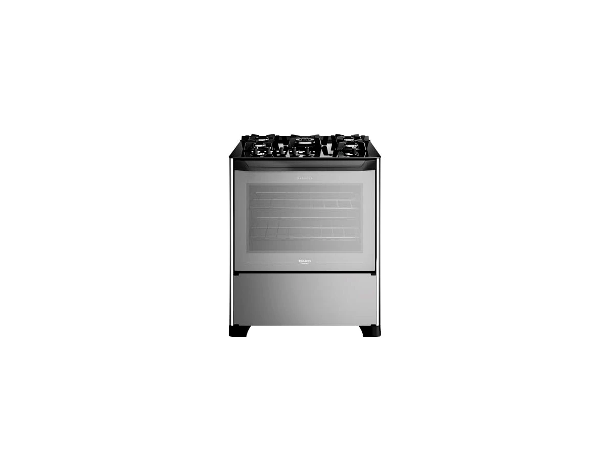Fogão 5 Bocas Dako Magister Style com Mesa de Vidro e Tripla Chama Preto