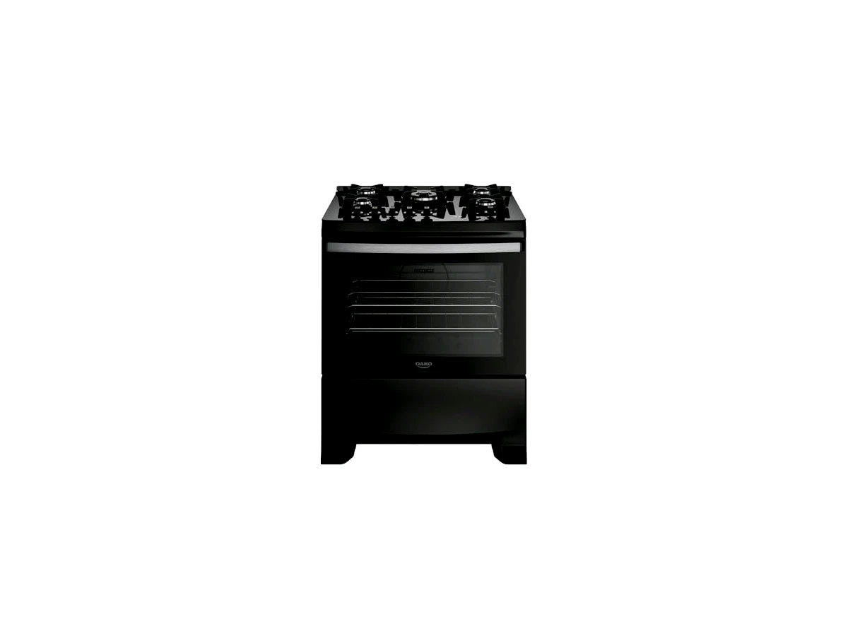 Fogão de Piso Dako Supreme Black Glass 5Q com Timer Digital, preto, bivolt