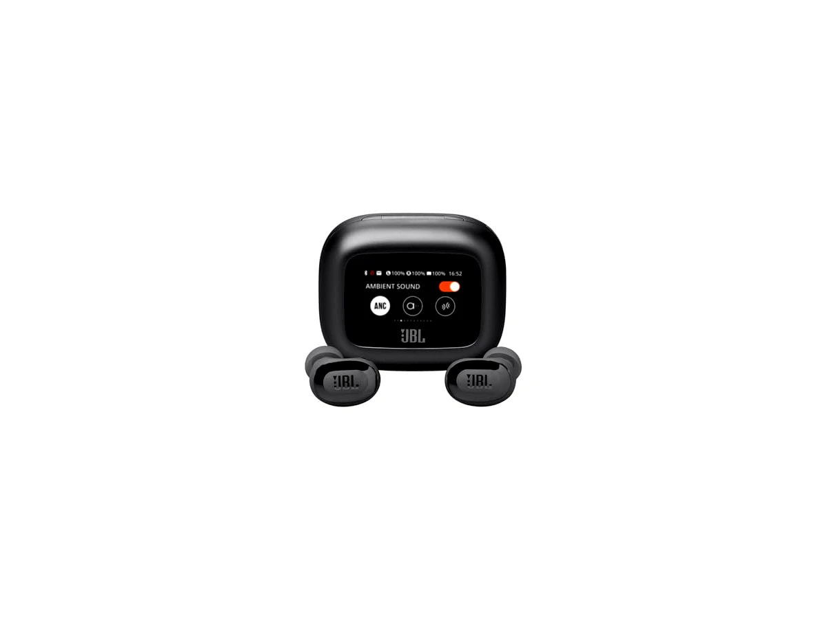 JBL, Fone de Ouvido Bluetooth, Live Buds 3, Intra Auricular, Sem Fio, Com Tela de 1.45", Cancelamento de Ruído, Resistente À Água e Poeira - Preto