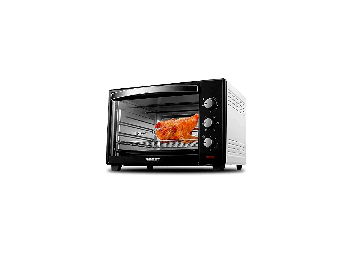 Forno Elétrico de Bancada Best Plus 60 Litros com Espeto Giratório Preto/Branco