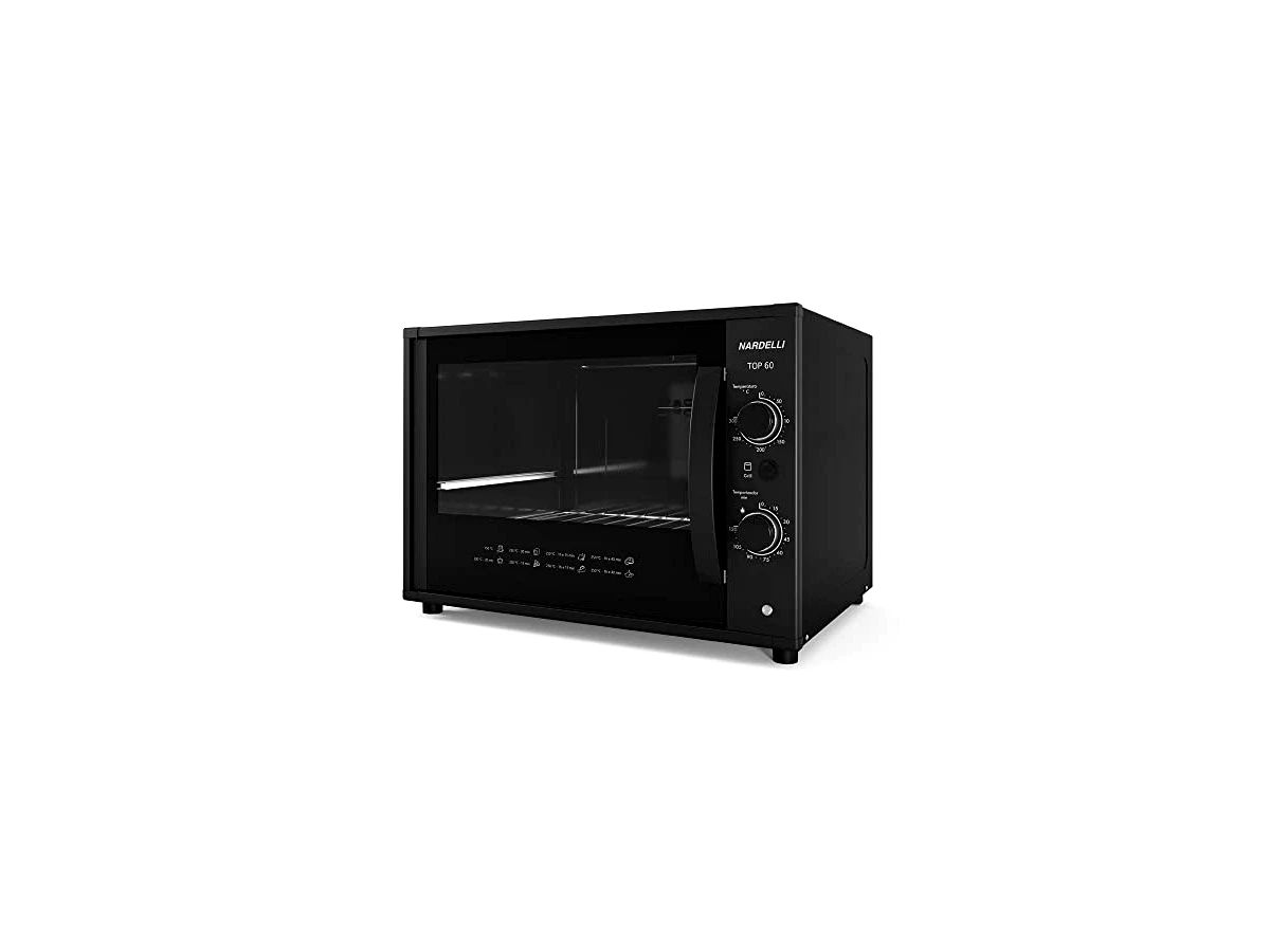 Forno Elétrico de Bancada Nardelli Top 60 Black 60 Litros Preto