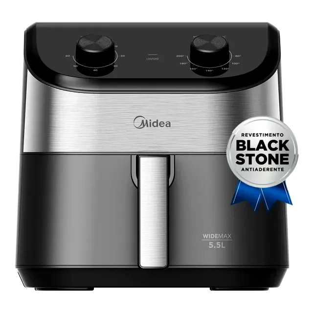 teste Fritadeira Air Fryer Midea 5,5L 1900W Wide Max