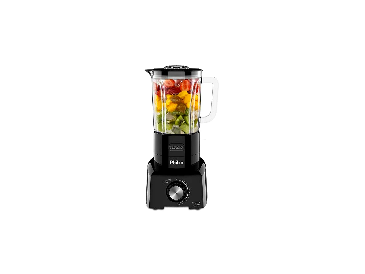 Liquidificador Philco PLQ1350 Turbo Glass, Copo de Vidro 2L, 1300W