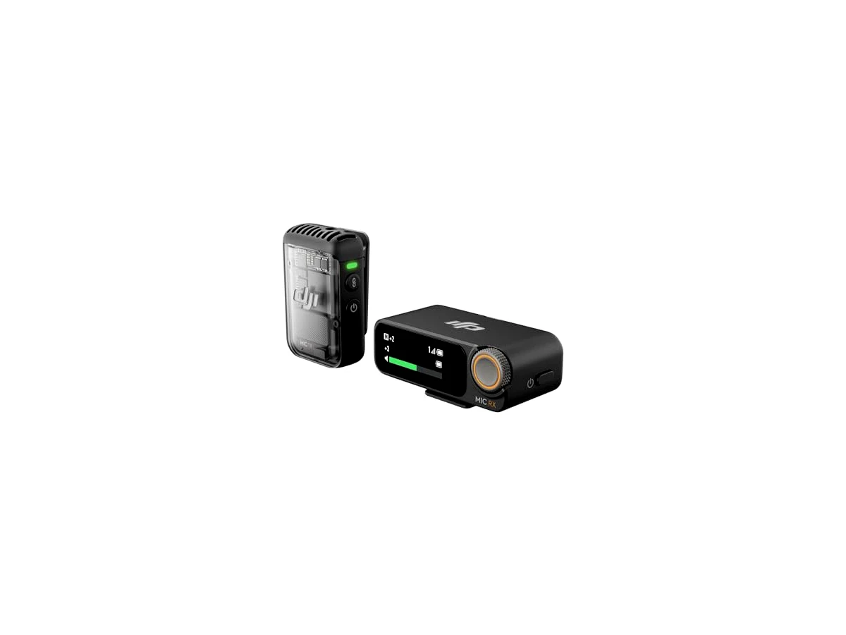 DJI Microfone 2 (1 TX + 1 RX), microfone sem fio com cancelamento de ruído inteligente, gravação interna flutuante de 32 bits, som otimizado, alcance de 250 m, microfone para iPhone, Android, câmera,