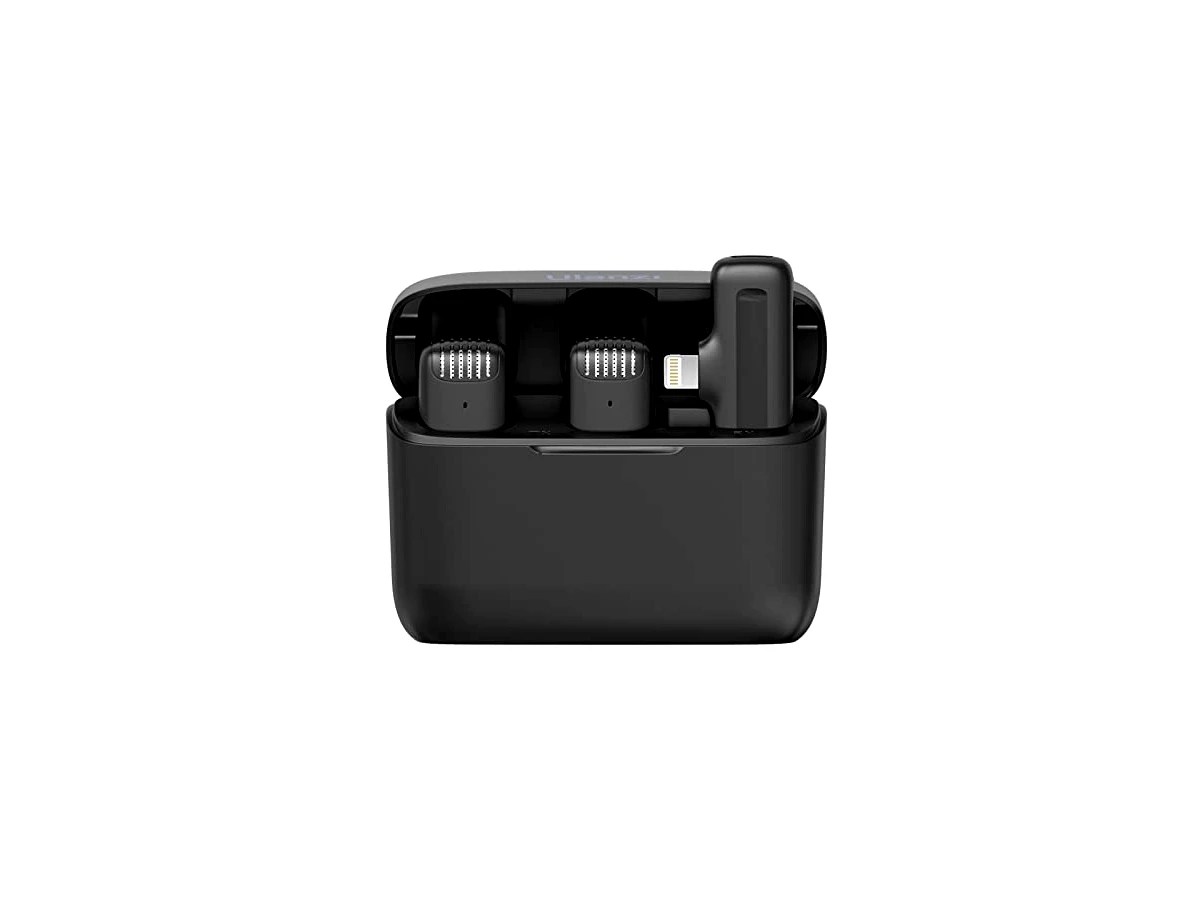 Microfone Lavalier sem Fio ULANZI J12 para iPhone e iPad, Conexão Lightning, Alcance 20m, Redução de Ruído