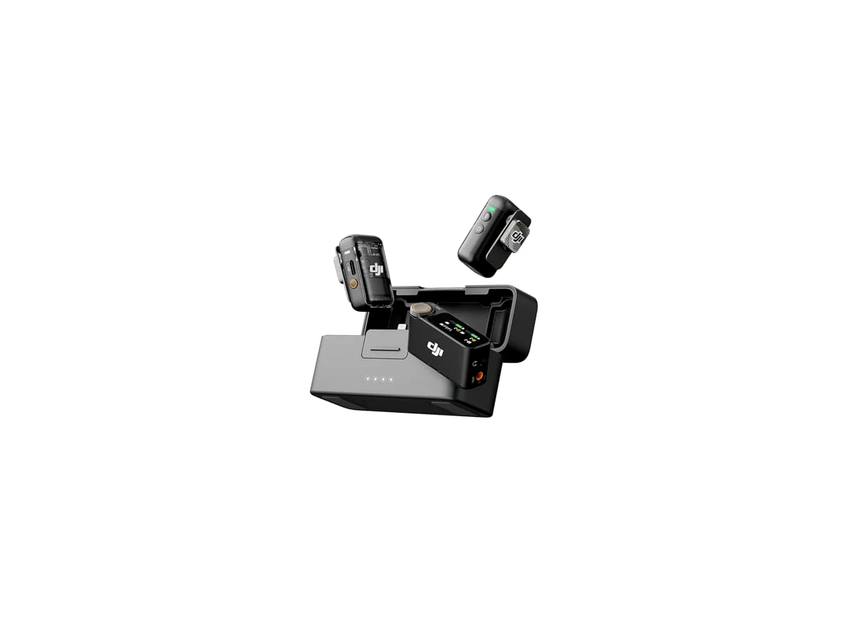 Microfone DJI Mic 2 (2 TX + 1 RX + Case) – Kit Completo Sem Fio, Áudio Profissional, Versão BR – DJI116