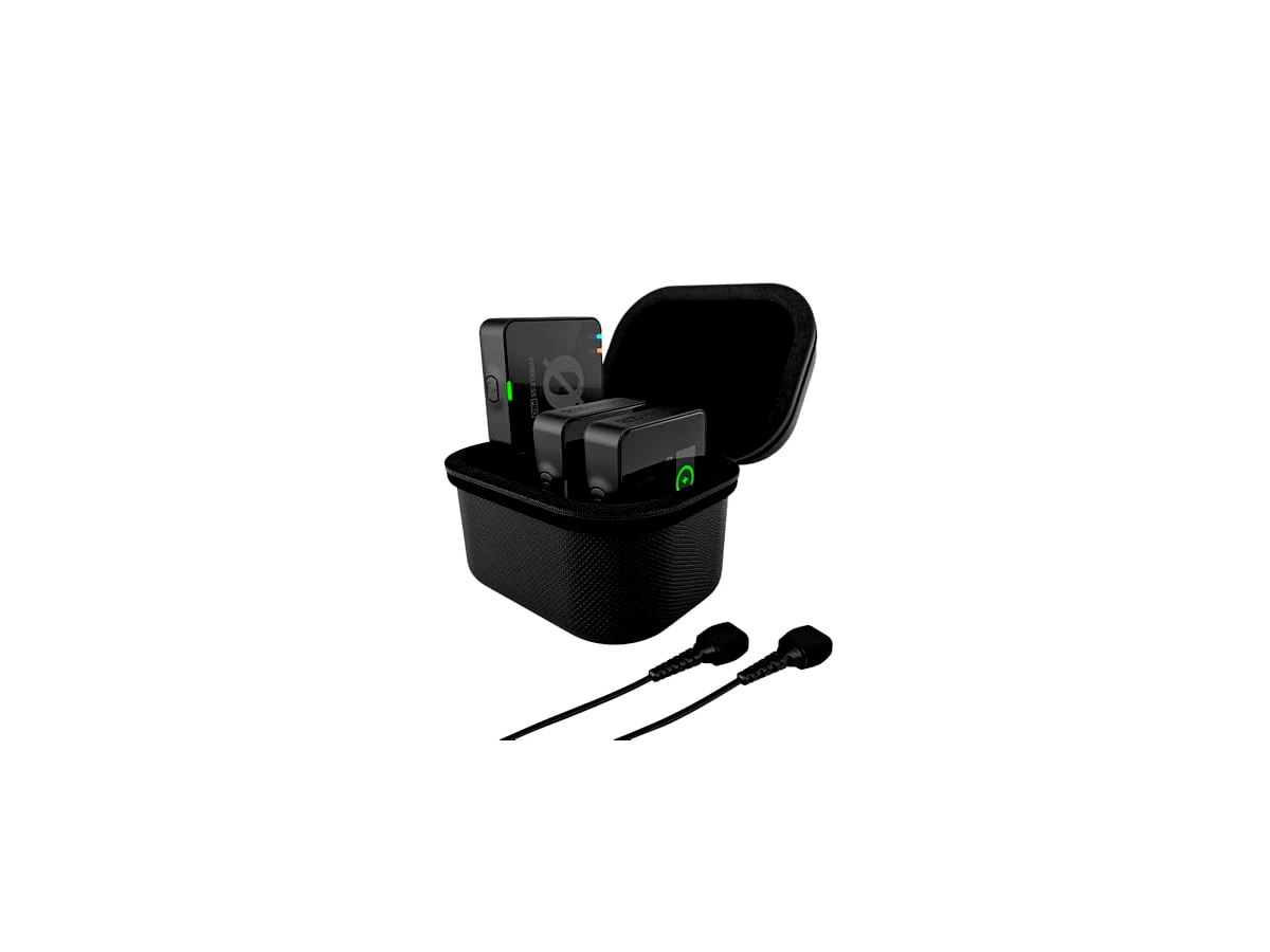 RODE Sistema de microfone sem fio compacto sem fio PRO sem fio com código de tempo, gravação flutuante de 32 bits, 2 microfones de lapela e estojo de carregamento inteligente para produção de filmes e