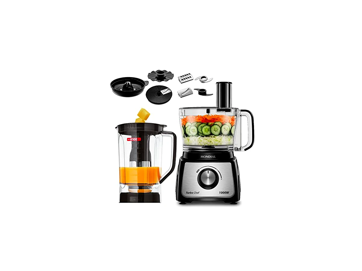 Multiprocessador Mondial Turbo Chef 9 em 1 MPN-01-BF, preto, 1000 W, 220 V