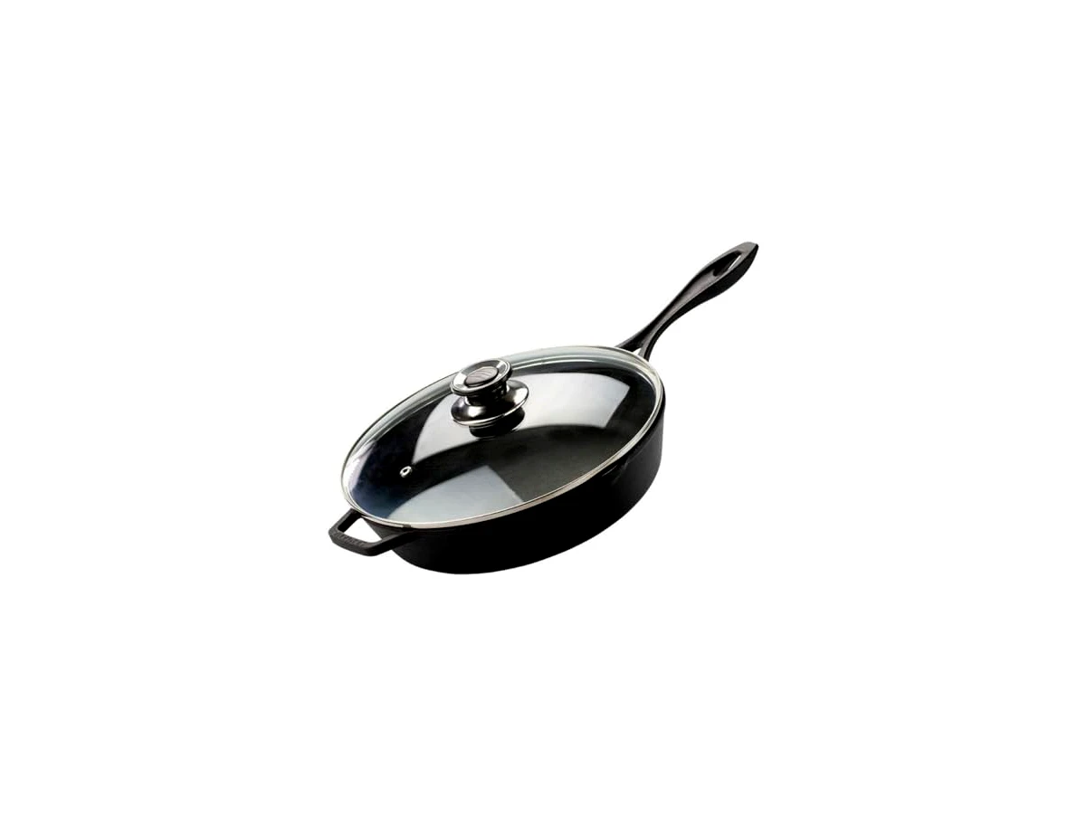 Fundição Santana Frigideira Líder 29 cm com Tampa de Vidro, 3,6 L, ref. 6687
