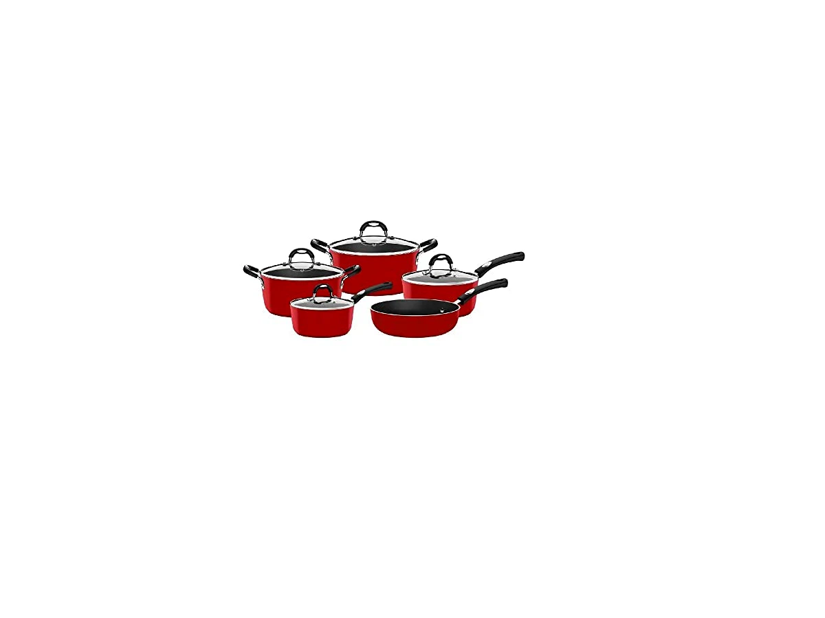 Tramontina Jogo de Panelas Mônaco Vermelho 5 Peças, ref. 20899/750
