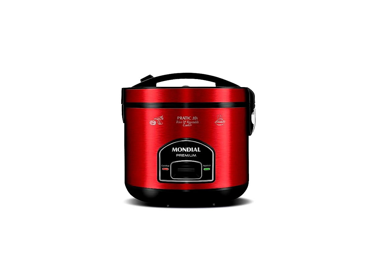 Panela Elétrica de Arroz Mondial Pratic Rice 10 Premium Vermelho/Inox (PE-46-10X)