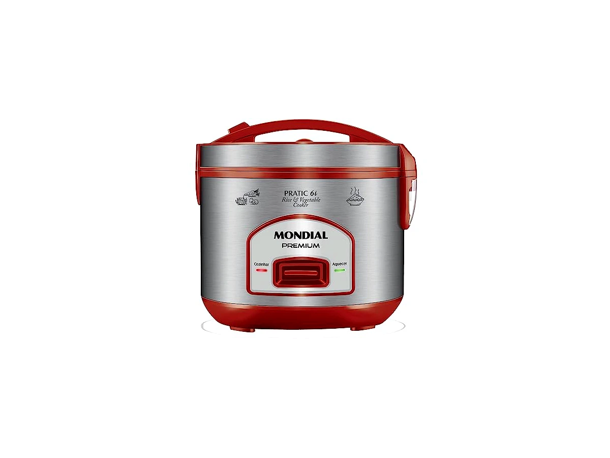 Panela Elétrica de Arroz Mondial Pratic Rice 6 Premium Preto/Inox (PE-43-6X)