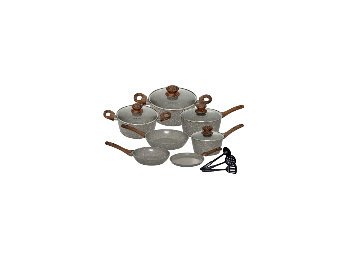 Mimo Style Grafitto Cook Conjunto para Indução com 10 Peças — 7 panelas e 3 utensílios, espessura de 4 mm