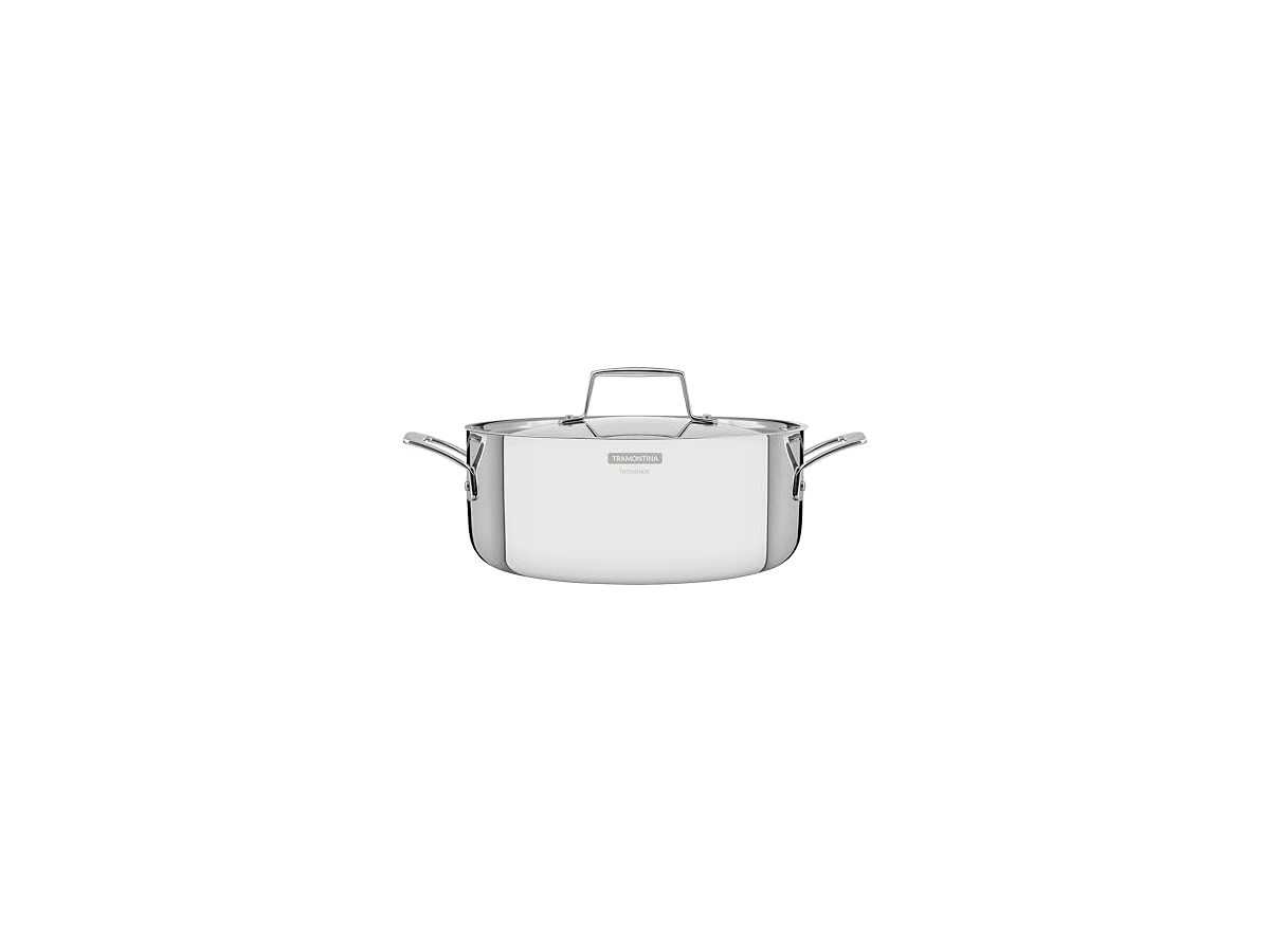 Tramontina Caçarola Grano Rasa em Aço Inox Corpo Triplo 24 cm 4,7 L — modelo 62123240