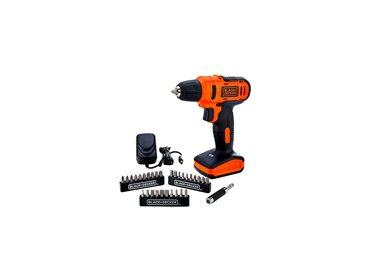 Furadeira e Parafusadeira a Bateria 12V Black+Decker LD12SP Íon Lítio com Caixa Transparente e 13 Acessórios Bivolt