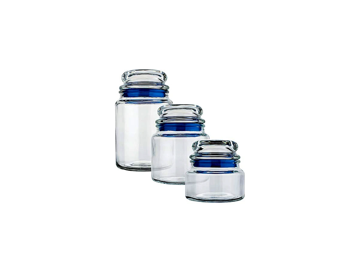 Conjunto Potes de Vidro Multiuso Vermelho 3 Peças Euro Home (VDR1129VM)