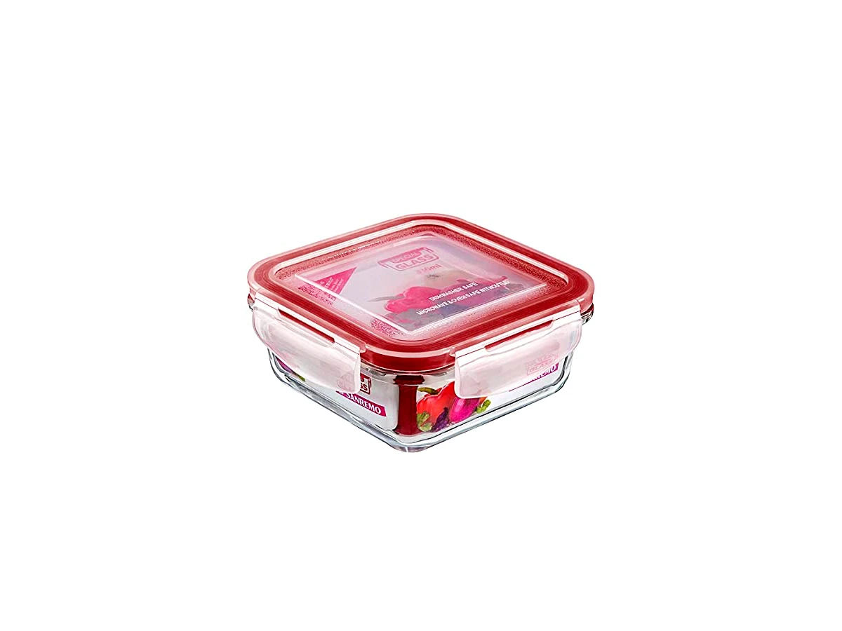Pote Hermético de Vidro Quadrado Sanremo Special Glass 330ml (SR74)