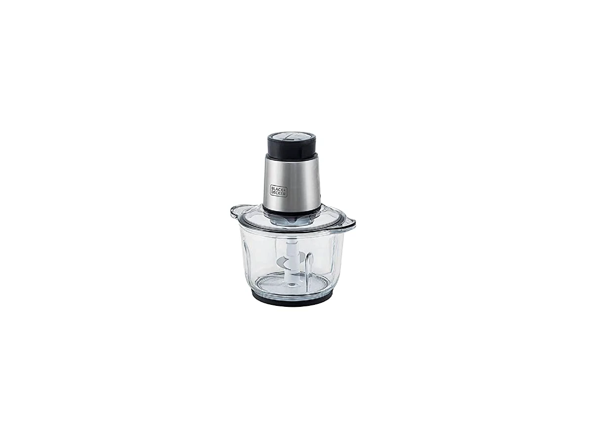 BLACK+DECKER Processador Gourmand Gris MP300G-BR, tigela de vidro de 2 L, 300 W, 127 V