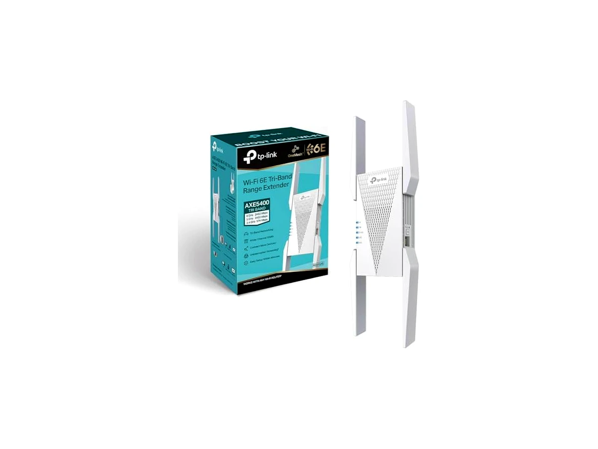 TP-Link Amplificador de sinal AXE5400 Wi-Fi 6E para casa (RE815XE) - repetidor WiFi de banda tripla, extensor de Internet com porta Gigabit Ethernet, banda de 6 GHz, configuração de aplicativo