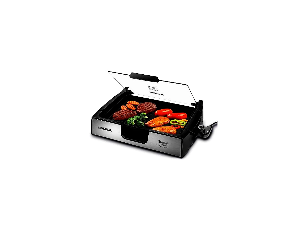 Grill e Chapa Mondial Due Grill Premium Inox G-10 com Chapas Removíveis 1270W