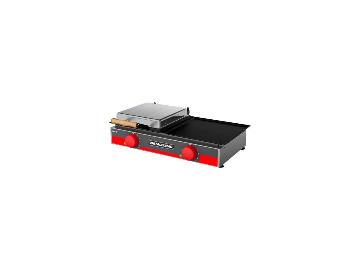 Chapa Sanduicheira Elétrica Profissional Metalcubas Lisa em Aço Carbono MGE-70