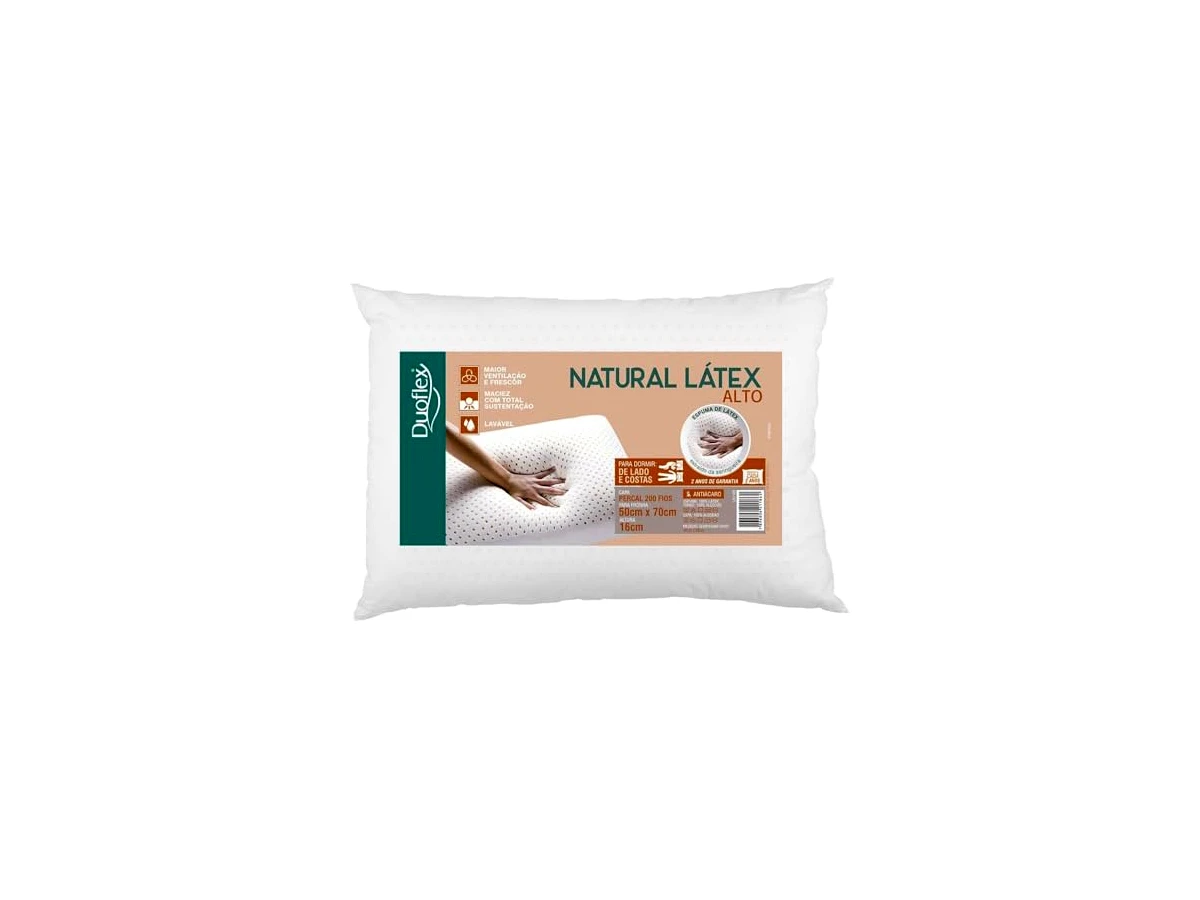 Duoflex Natural Látex Alto LN1109, 16 cm, 50 × 70 cm, EAN 7896806211862