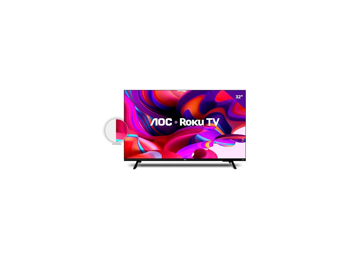 Smart TV LED 32" HD AOC 32S5135/78G - Design sem bordas, Wifi, Conversor Digital, USB, HDMI