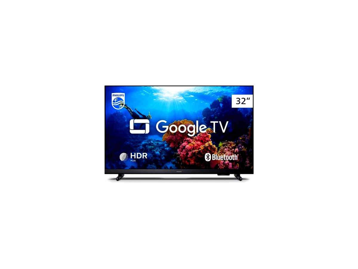 Smart TV Philips 32" HD 32PHG6918/78, Google TV, Comando de Voz, HDR, 3 HDMI, Wifi 5G, Bluetooth