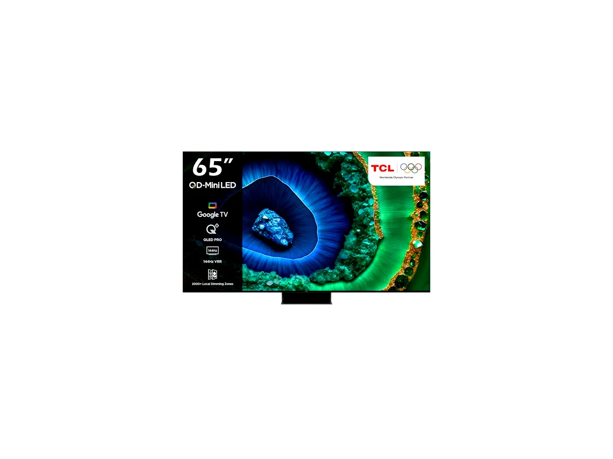 TCL 65 polegadas 4K QD-Mini LED Smart Google TV, HDR 3300nits, ONKYO 2.2.2ch, 144Hz VRR + 240Hz DLG, Imax Enhanced, design ultrafino – 65C855 (modelo 2024)