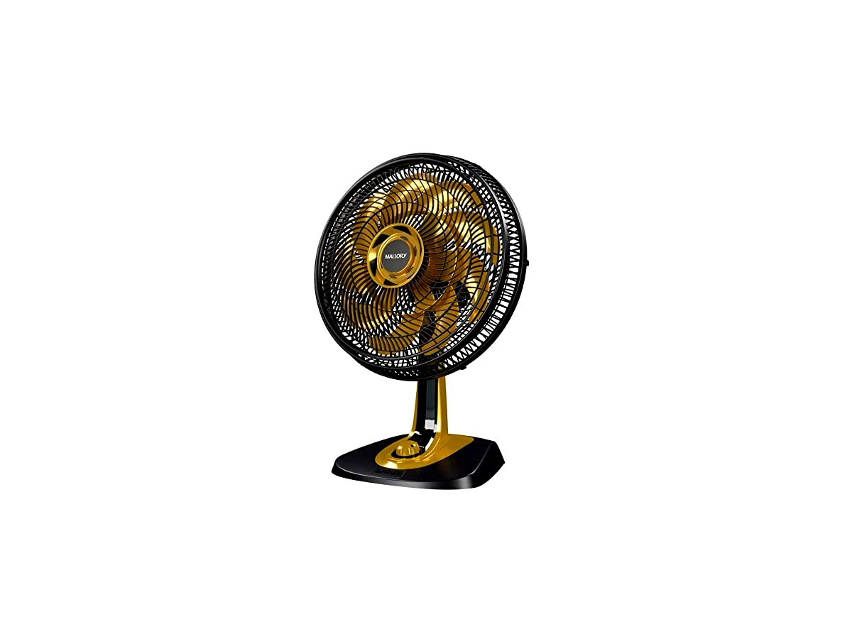 Ventilador de Mesa Mallory Neo Air 15 Pás 40cm Preto e Dourado