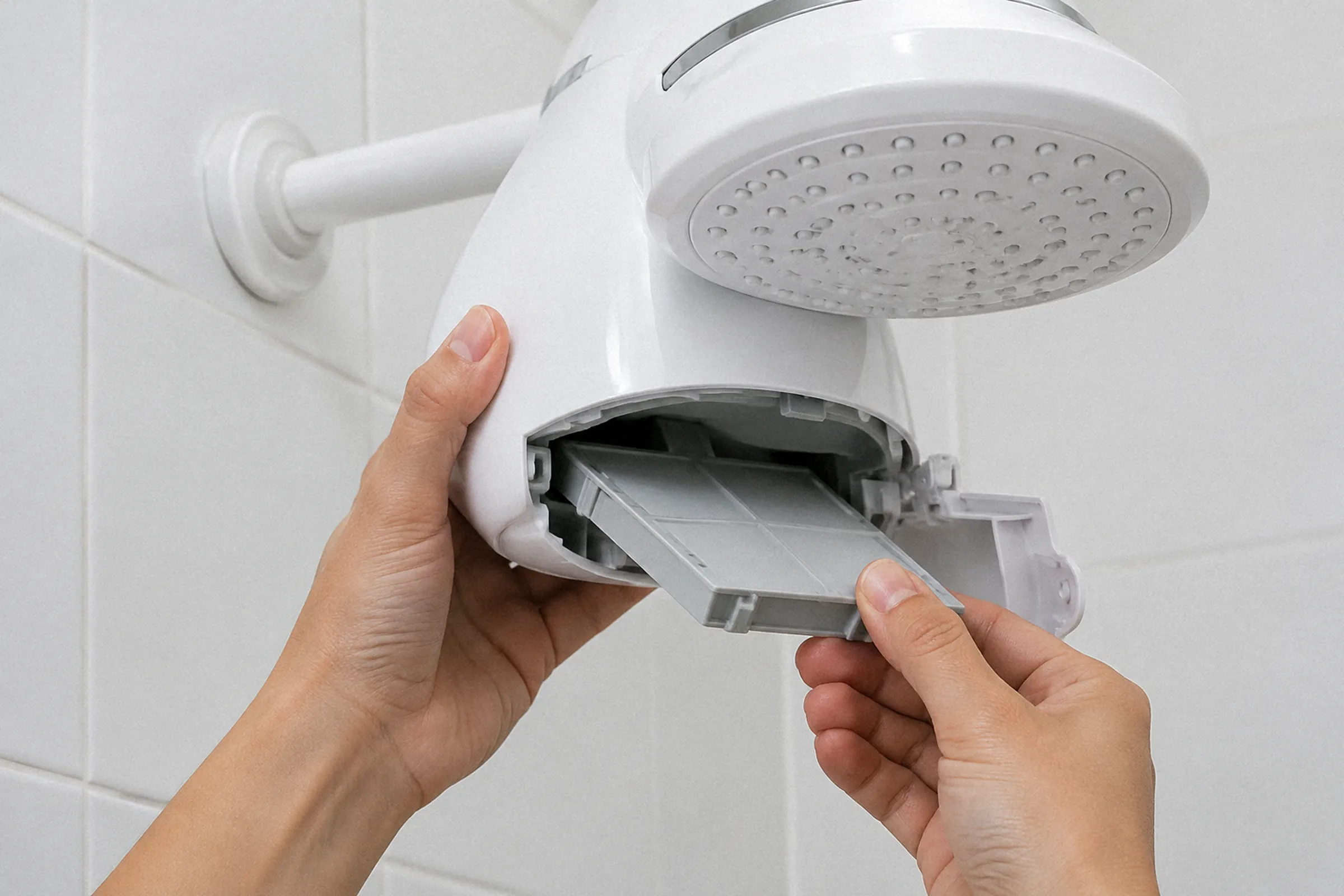 Teste de substituição da resistência pelo compartimento do chuveiro elétrico